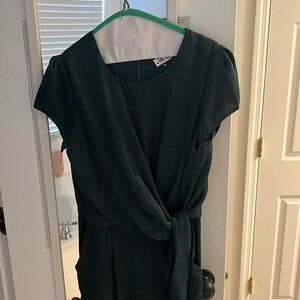 Green satin jumpsuit